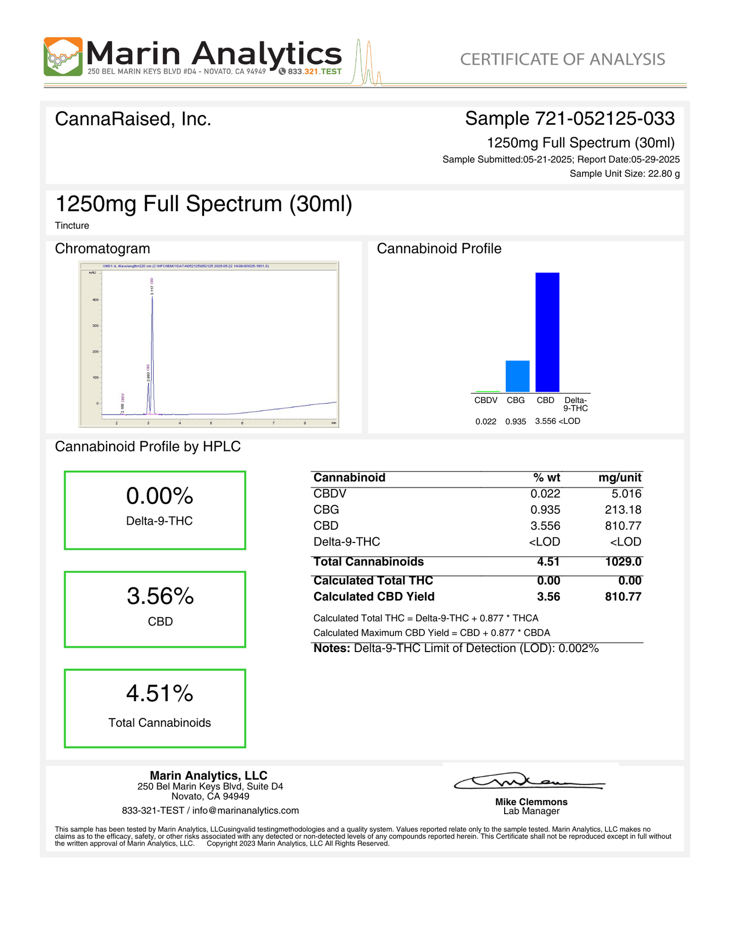 Comfort: Full Spectrum CBD Tincture (1,250mg/Bottle)