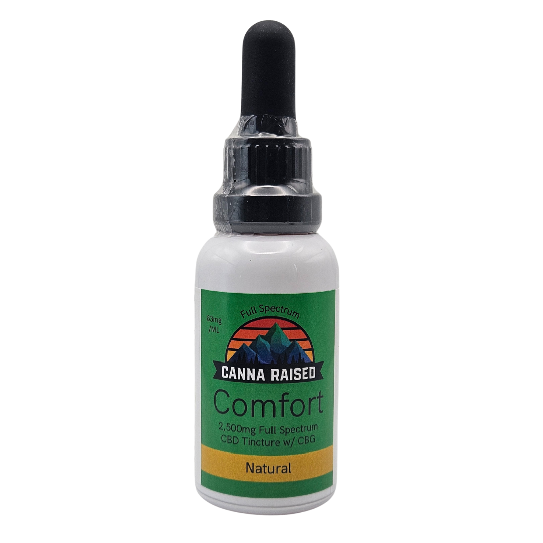 Comfort: Full Spectrum CBD Tincture (2,500mg/Bottle) Canna Raised CBD Comfort: Full Spectrum CBD Tincture (2,500mg/Bottle) Canna Raised CBD