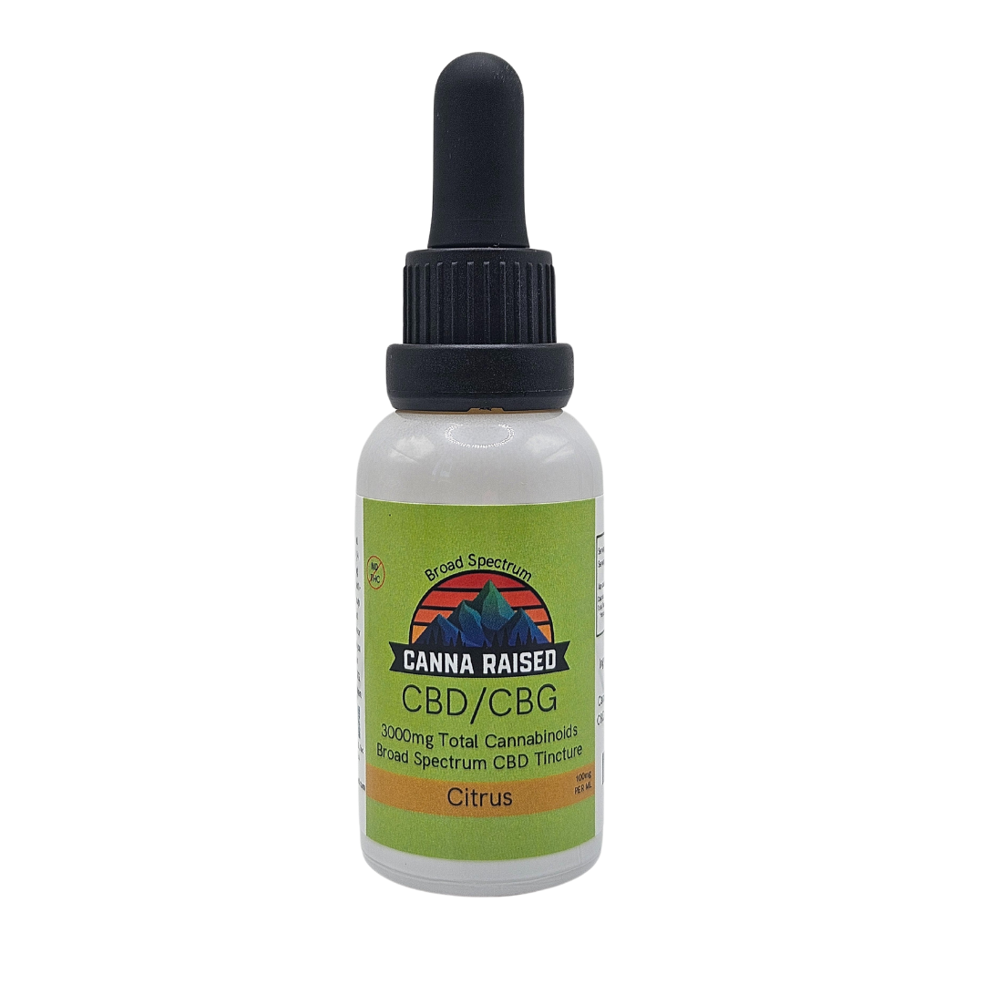 CannaRaised: Calming Blend 3000mg Broad Spectrum CBD & CBG Tincture (30ml)