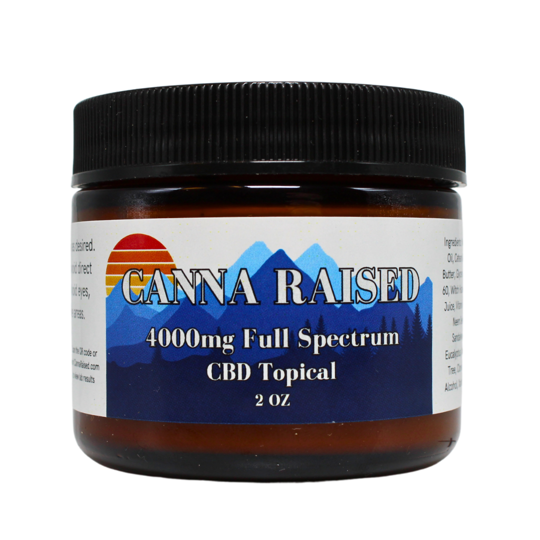 CannaRaised: Full Spectrum CBD Topical (4,000mg/Bottle)