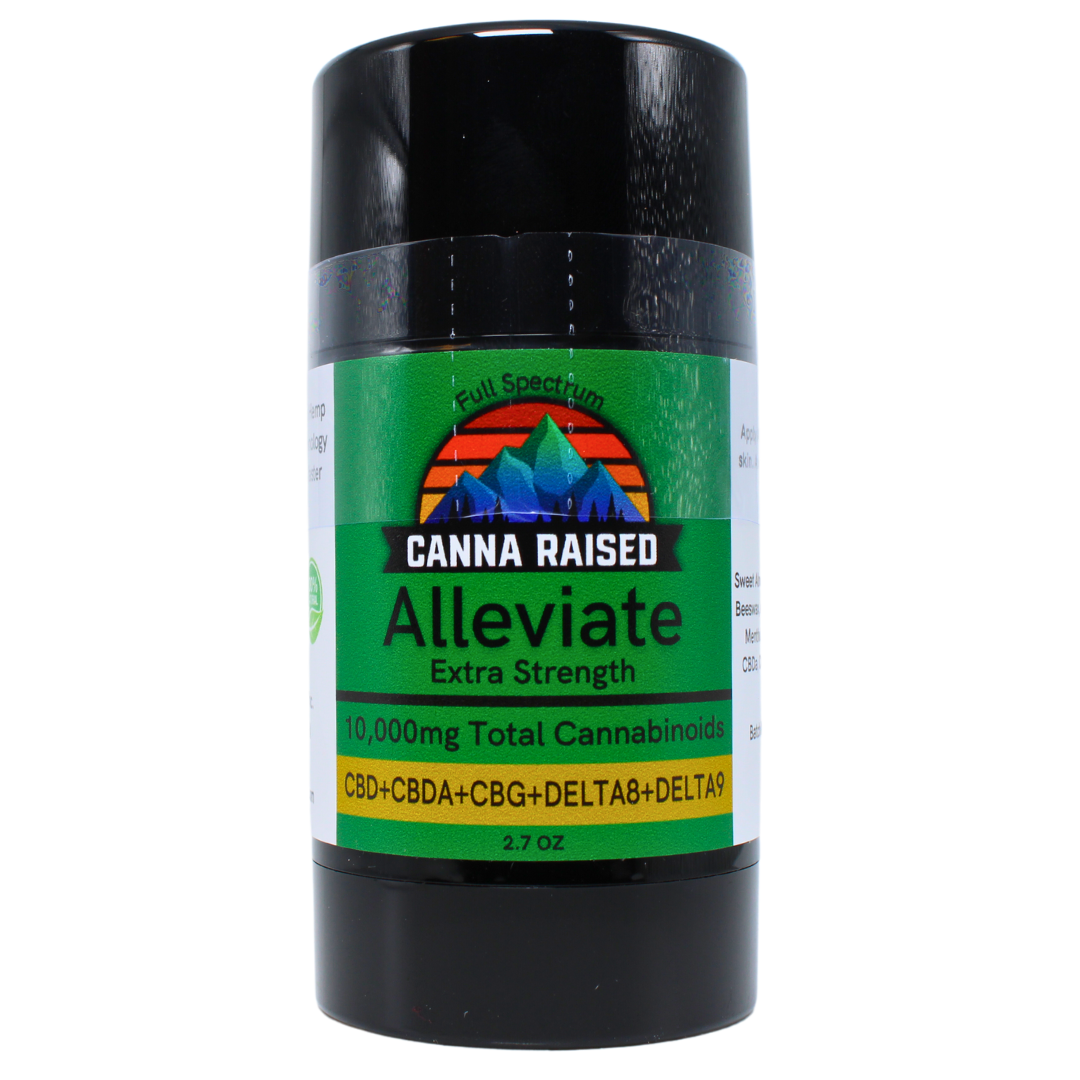 Alleviate: Full Spectrum CBD, CBDa, CBG, Delta 8 and Delta 9 Salve (10,000mg/Bottle)