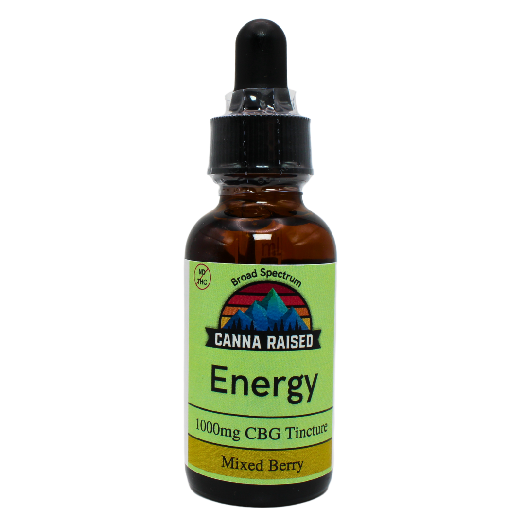 CannaRaised: Broad Spectrum CBG Energy Tincture (1000mg/Bottle)