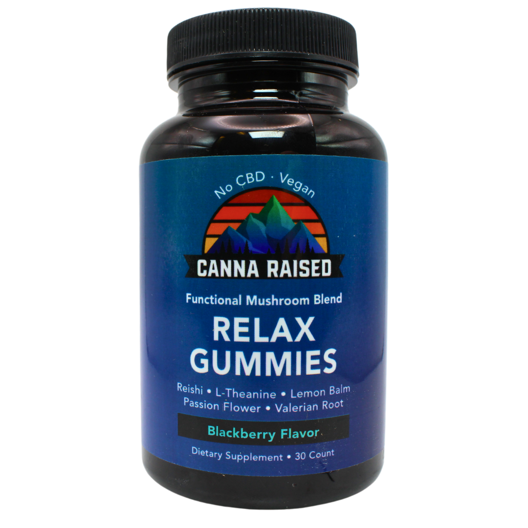 Relax Gummies: Reshi Mushroom, L-Theanine, Lemon Balm, Passion Flower and Valerian Root Gummies (30ct)