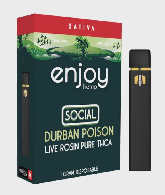 Enjoy Hemp: Social Durban Poison 1g THCa Disposable Vape