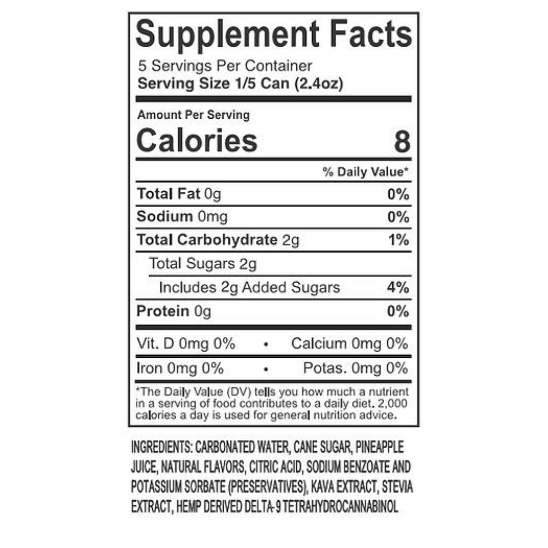 Stay Cool: Pineapple Wave Delta 9 Drink (25mg/6pk-12pk)