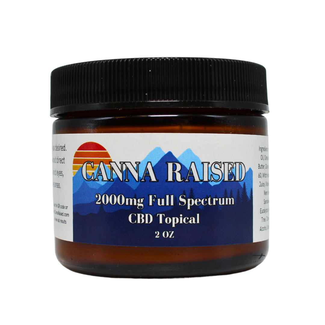 CannaRaised: Full Spectrum CBD Topical (2,000mg/Bottle)