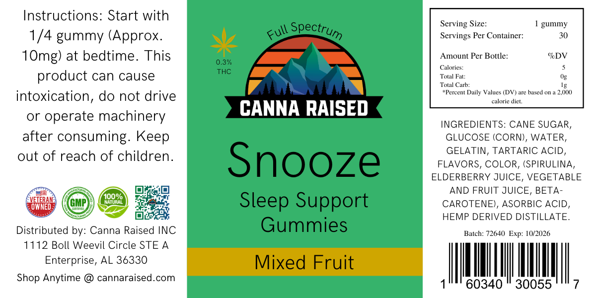 Snooze: Sleep Support Gummies (40mg/Piece)